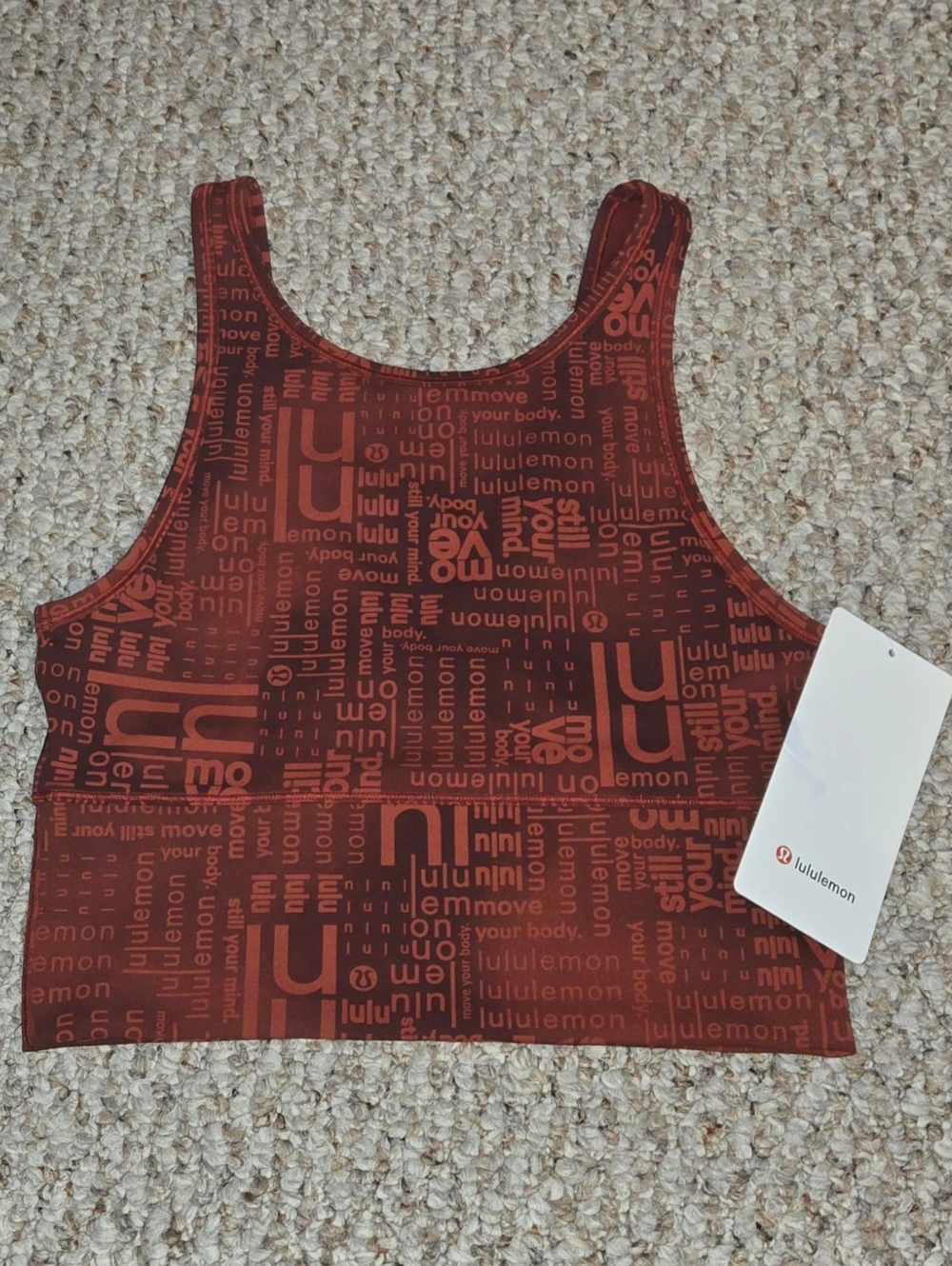 NWT Lululemon Power Pivot Everlux Tank *Motif Size 6 Ombré Red Multi LLBR 27048